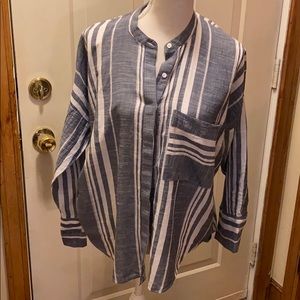 Lucky Brand Button Down Blue & White Shirt